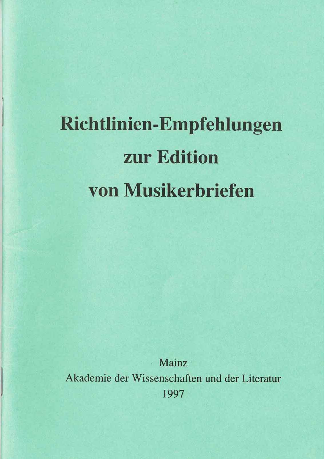 Einbandtitel der Richtlinienempfehlungen von 1997