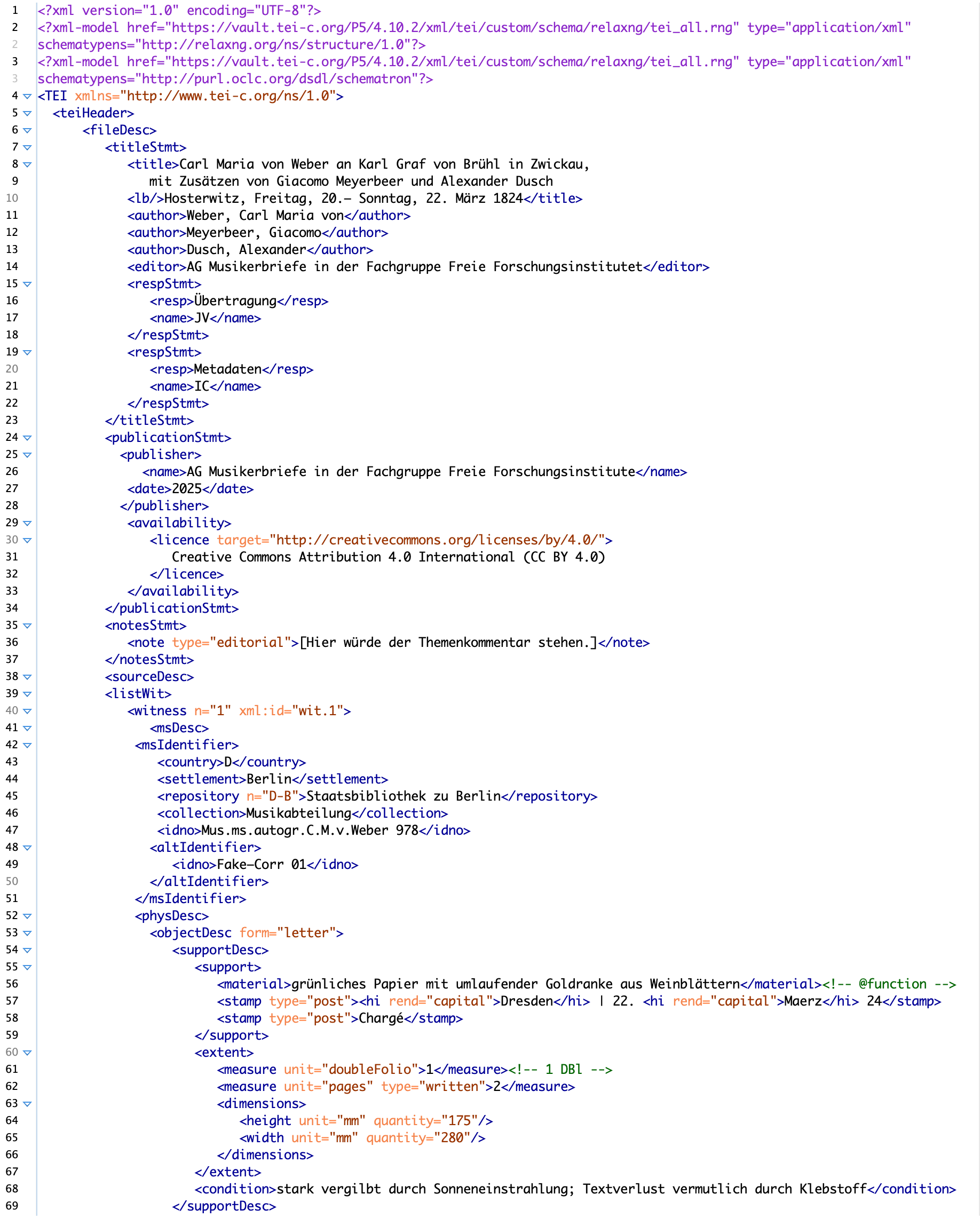 Richtlinien Musterbrieftext als TEI-XML
